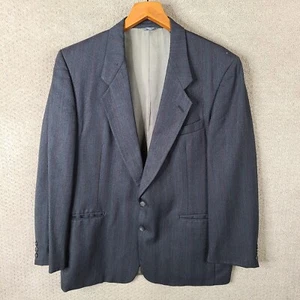 Vintage Givenchy Jacket Mens 44L Gray Red Blue Striped Blazer Wool 2 Button Coat - Picture 1 of 14