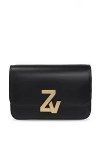 Bolso sin asas Zadig & Voltaire ZV Initiale de cuero negro ¡NUEVO CON ETIQUETAS! - Imagen 1 de 9