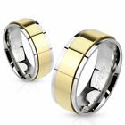 6Mm Spinner Gold Ip Two Toned Stainless Steel Ring Band