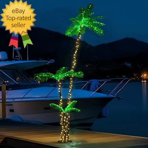 Lighted Palm Tree 8'/6.5',4', 2' for outside Patio,Light up LED Palm Trees with - Picture 1 of 12