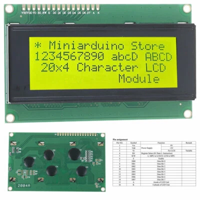 LCD 2004 Yellow 20x4 LCD2004 Character Module Display Screen For Arduino HD44780 - Image 1 of 4
