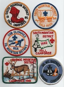 Lote de 6 parches de 1980 South Mountain District, Minsi Trails Council (PA/NJ) como nuevos - Imagen 1 de 1