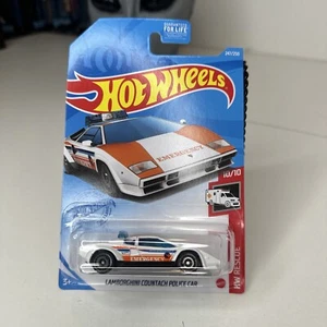 Hot Wheels 2021 HW Rescue Treasure Hunt Lamborghini Countach Police Car (T73 - Picture 1 of 9