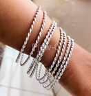 7 Set of Bangles, Twisted Wire Bangle Sterling silver bangle Shimmery Bangle T31