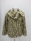 Leopard Faux Fur Coat Jacket XL Beige & Black Girl's 40268
