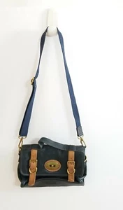 Fossil Authentic Crossbody Messenger Satchel Handbag Leather Dark Blue ZB4614  - Picture 1 of 12