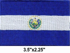 5 parches bordados bandera de El Salvador de 3,5""x2,25"" plancha - Imagen 1 de 1