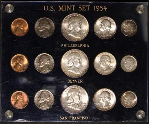 1954 United States Mint Set Philadelphia, Denver, San Fran In Holder Item#P21057 - Picture 1 of 2