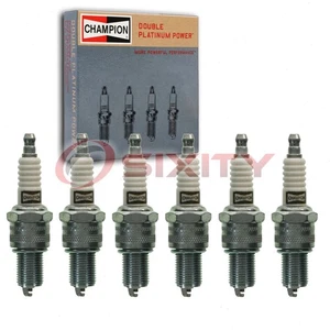 6 pc Champion Double Platinum Spark Plugs for 1975-1976 Mercury Bobcat 2.8L rw - Picture 1 of 5