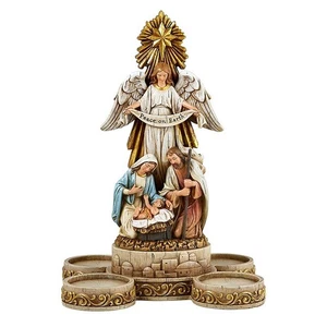 Nativity Scene Advent Candle Holder Set Decoration, Holy Family Figurines for... - Picture 1 of 6