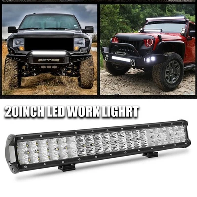 Combo de foco LED de tres filas de 20 pulgadas trabajo conducción todoterreno ATV UTV SUV Foto 1 de 4
