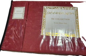 Brand New Golden Spa "The Collection"  Red Twin Bed Sheet Set - Picture 1 of 2