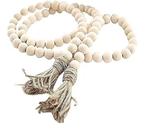 Cuentas de madera con borlas de 58" sin marca para decoración (G55) - Imagen 1 de 2