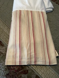 Pottery Barn Streifen Bettrock Manchester Queen neutral Baumwolle Leinen 14" Tropfen - Bild 1 von 4