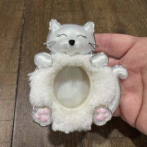 Bath & Body Works Scentportable White Cat Fuzzy Car Holder Visor Clip Retired - Picture 1 of 4