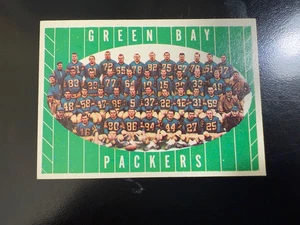 1961 TOPPS #47 GREEN BAY PACKERS TEAM CARD W/BART STARR/PAUL HORNUNG/V. LOMBARDI - Picture 1 of 6