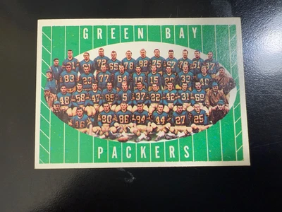 1961 TOPPS #47 GREEN BAY PACKERS TEAM CARD W/BART STARR/PAUL HORNUNG/V. LOMBARDI - Image 1 of 4