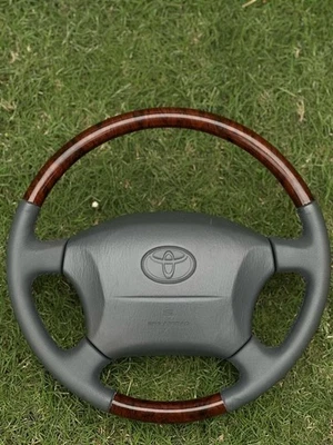 Volante Toyota Land Cruiser Serie 100 Lexus LX470 Madera Grano Perforado Foto 1 de 4