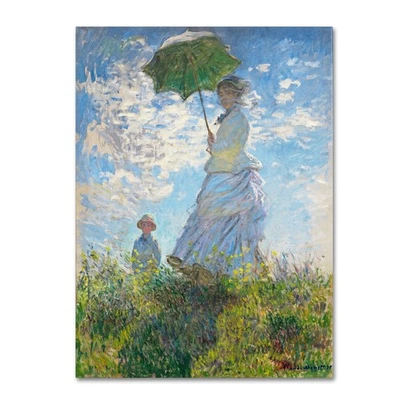 Mujer con sombrilla 1875 obra de arte de Claude Monet, 24 por 32 pulgadas Foto 1 de 3
