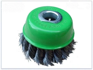 Cepillo de alambre nudo trenzado rueda cremallera verde 100 mm 4" amoladora - Imagen 1 de 1