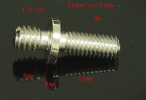 1pcs long 1/4" Male Threaded to M6 Male Threaded screw Adapter for tripod camera - Picture 1 of 1