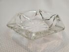 Vintage Hexagon Clear Cut Glass Ashtray In Star Design 