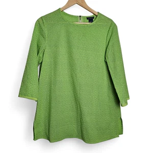 Top túnica con ojales de algodón verde Doncaster para mujer talla L - Imagen 1 de 9