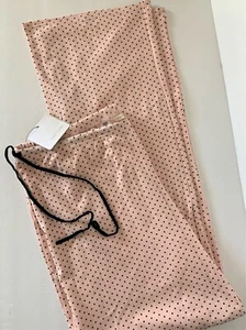 DAISY FUENTES Sleepwear PAJAMA PANTS L NEW Pink w/ Black Dots LARGE NWT Drawtie - Picture 1 of 2