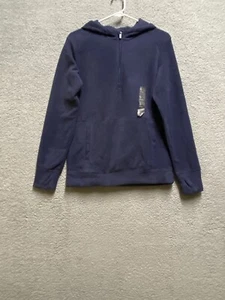 All in Motion Sweatshirt Boys XL 16 Blue Micro Fleece 1/4 Zip Pocket Hoodie - Picture 1 of 13