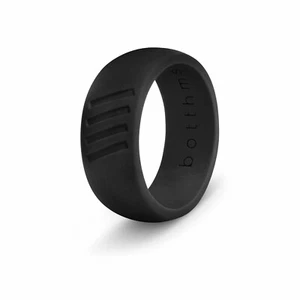 botthms Stripes Silicone Wedding Ring for Men - Picture 1 of 9