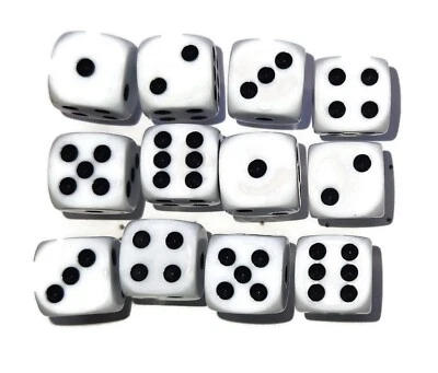 WHITE GAME DICE Push Pin Set - 12pc Handmade Decorative Bulletin Board  Office - Image 1 of 3