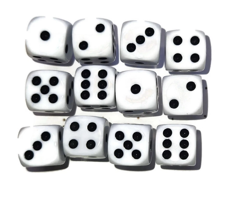 WHITE GAME DICE Push Pin Set - 12pc Handmade Decorative Bulletin Board  Office - Image 1 of 3