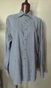 Pre-O Maker & Company Blue/ White Button Front Long Sleeve Shirt Sz:M - Picture 1 of 5
