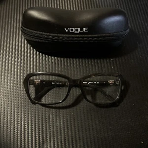 VOGUE VO 2964-SB W44/11 BLACK SILVER AUTHENTIC FRAMES GLASSES 55-17 W/Case - Picture 1 of 1