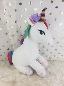NICKELODEON JoJo Siwa Plush White Rainbow Unicorn 20" Stuffed Unicorn Plush Toy - Picture 1 of 12