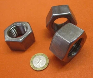 Hex Nut, Grade 5 Steel, RH, 1"-12,  1 1/2" W x 55/64" H, 3 Units - Picture 1 of 16