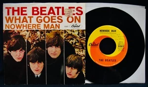 THE BEATLES~Nowhere Man & What Goes On~Picture Sleeve & 45~CAPITOL #5587 - Foto 1 di 2