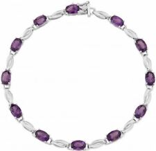 Mark Milton Womens Amethyst Bracelet - Purple/White Gold