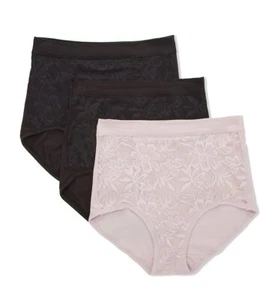 Bali DFCLB3 Breathe By Bali High Waist Lace Brief - 3 Pack - Picture 1 of 5