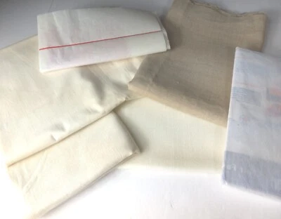 Cross Stitch Fabric Lot Large Beige Linen Cotton Pellon Craft Fuse Heat N Bond Foto 1 de 4