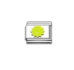 Italienischer Charm 9 mm gelb lächelnd Sommersonne E41 passt klassischer Größe Armband - Bild 1 von 1