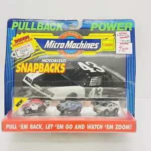 Galoob 1990 Micro Machines 3 Cars Motorized Snap Backs #2 w/Dixie Plate New - Picture 1 of 5