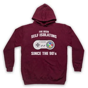 I'VE BEEN SELF ISOLATING SINCE THE 90'S SNES CONTROLLER ADULTS UNISEX HOODIE - Picture 1 of 11