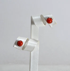 Pendientes Plata 925 Rodio Coral Rojo Lentejuelas De 7MM Aght 0929 - Imagen 1 de 3
