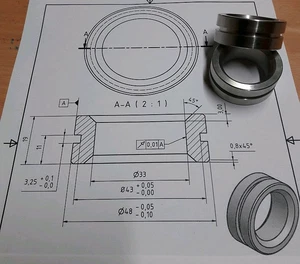 2 x Stellite Ring n. Zng./ Stellite Ring acc. Drw OD48 x ID33 x L19 mm - Picture 1 of 1