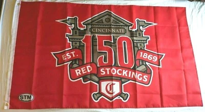 150th Anniversary Logo Cincinnati Reds 2019 Season Ticket Member Holder Flag - Image 1 of 4