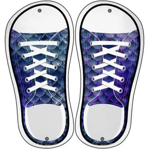 Blue Purple Shiny Scales 8"x4" Metal Shoe Outlines(Set of 2) Print Sign Wall Art - Picture 1 of 1