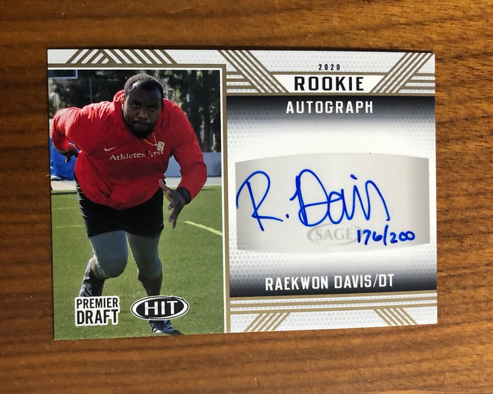2020 Sage Hit Premier Draft RAEKWON DAVID RC SP #/200 Auto Alabama Crimson Tide - Image 1 of 1