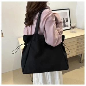 Canvas Shoulder Bag Drawstring Satchel Bags Fashion Tote Bag for Women - Picture 1 of 11