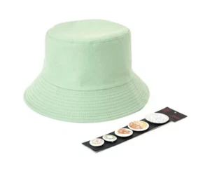 No Boundaries Juniors Pick A Pin Bucket Hat ~ Mint Green with 5 peace love pins - Picture 1 of 4